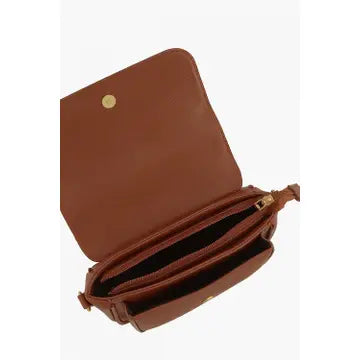 Saffiano Logo Flap Crossbody Bag