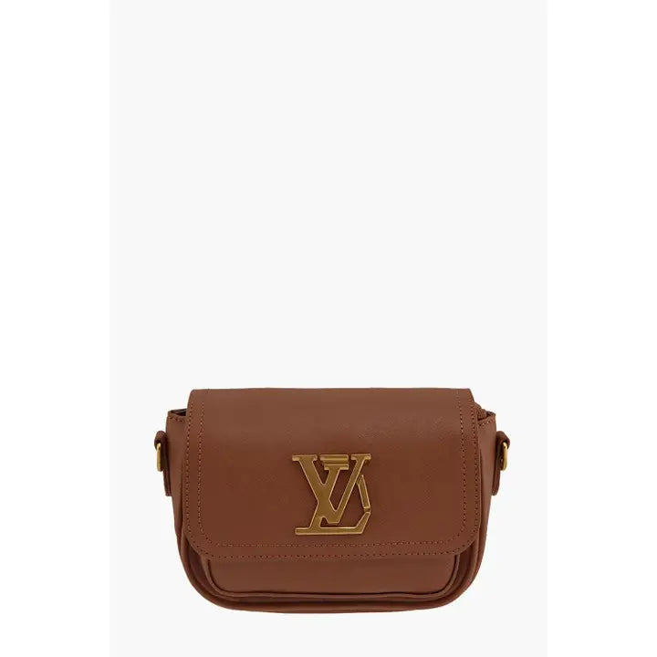 Saffiano Logo Flap Crossbody Bag